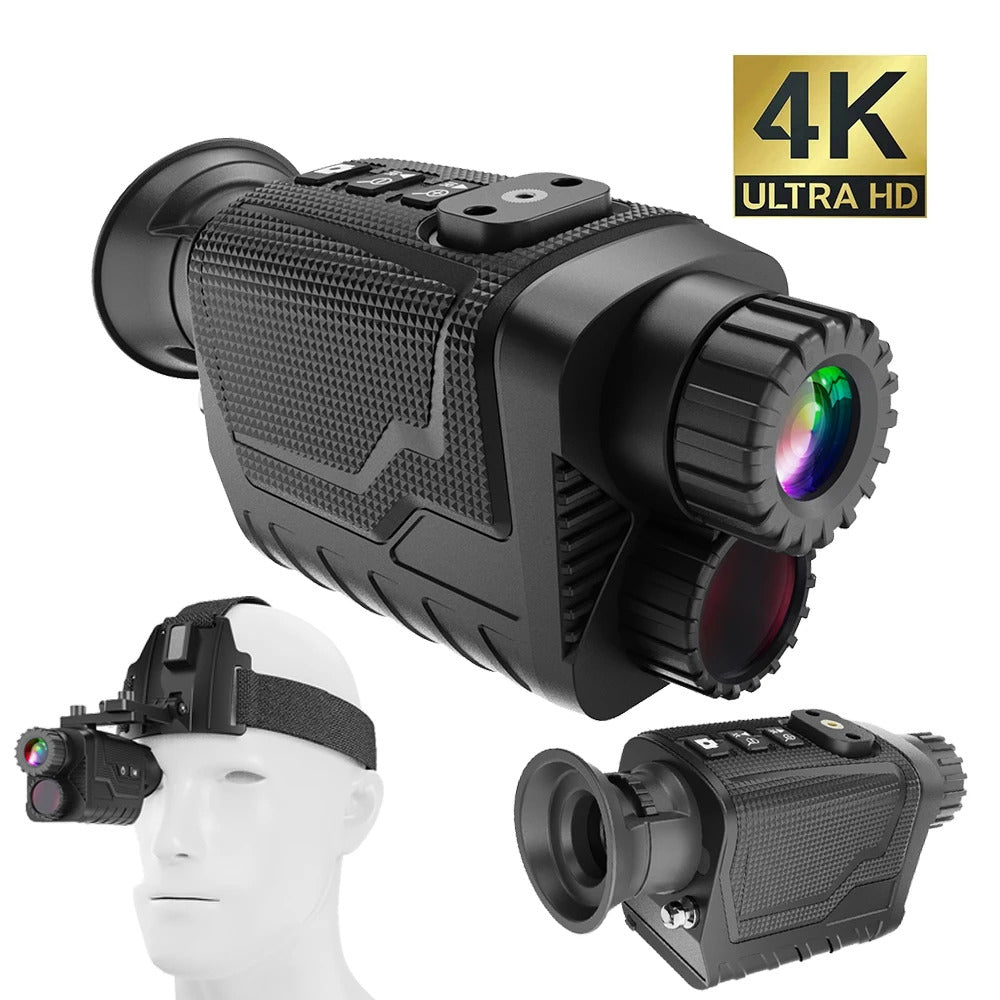 FYY 1260 Head Mounted 4K HD Night Vision, 8X Zoom Digital Infrared Monocular