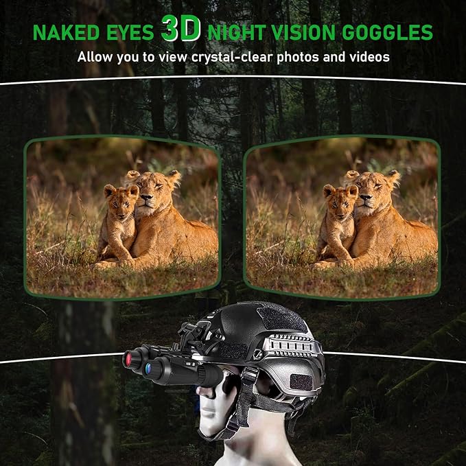 FYY NV1830 Night Vision Goggles 3D/4K Digital Helmet-Mounted Binoculars