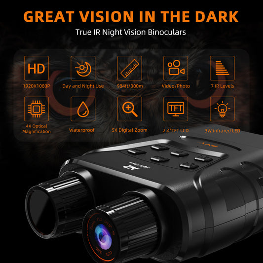 FYY N2 4K HD Night Vision Binoculars 3W IR 4x Optical Magnification