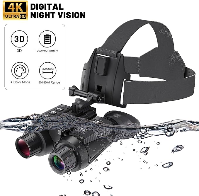 FYY NV1830 Night Vision Goggles 3D/4K Digital Helmet-Mounted Binoculars