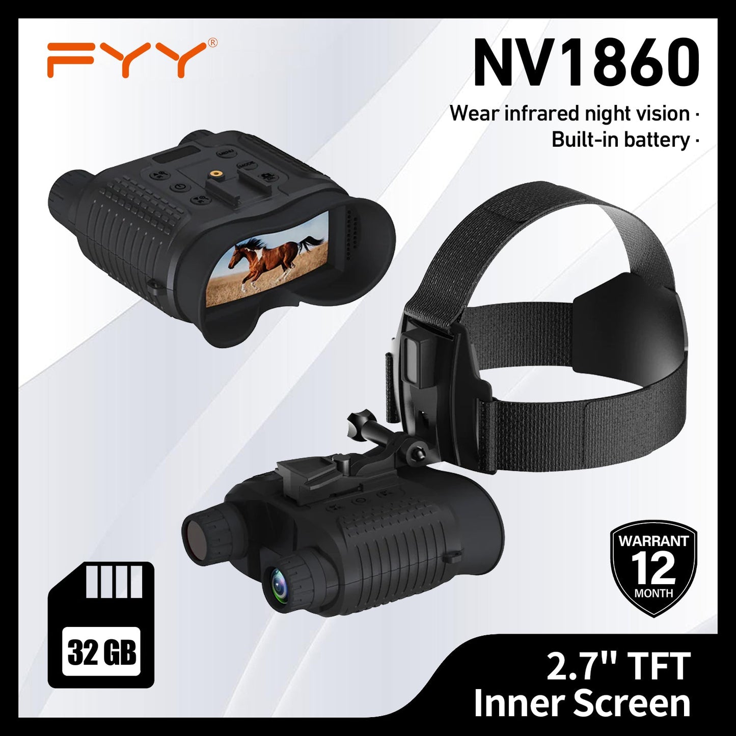 FYY NV1860 Head Mounted Infrared Digital Binocular Night Vision