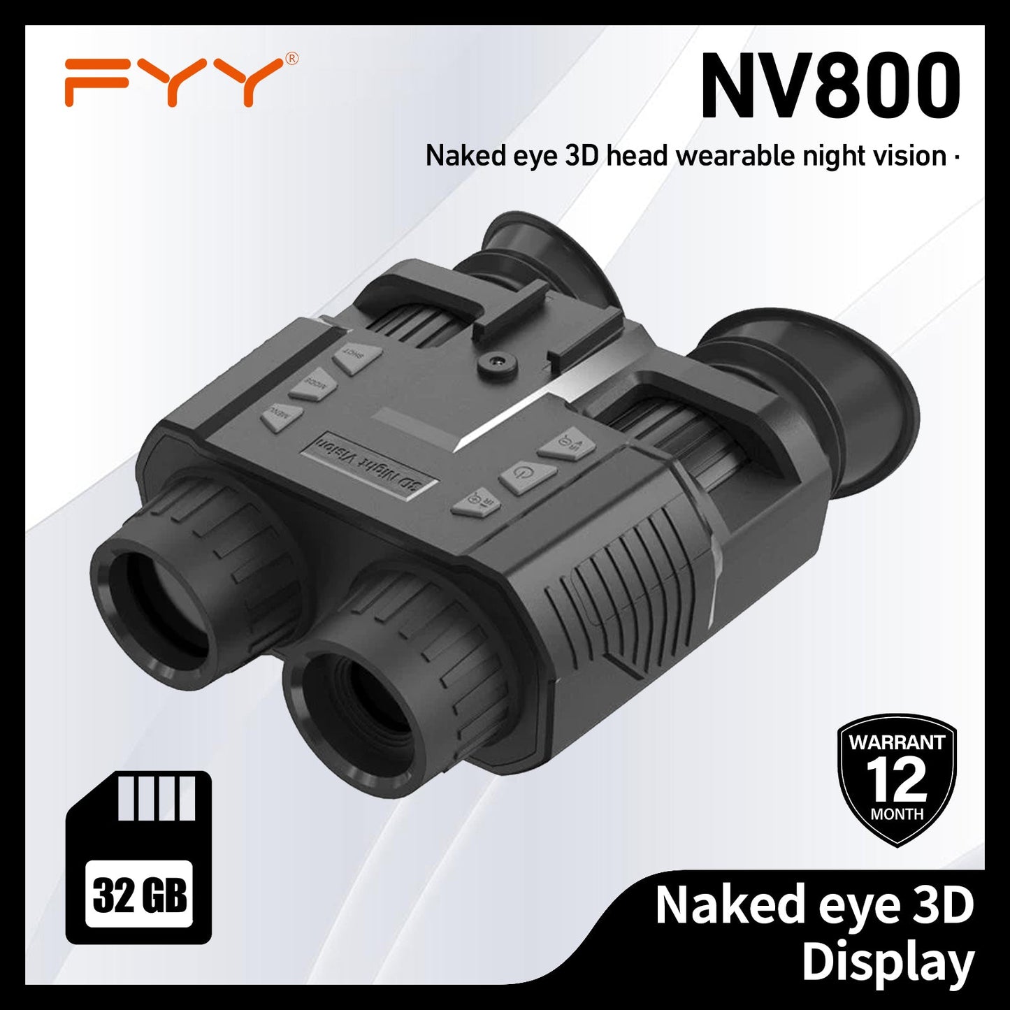 FYY NV800 Naked eye 3D head wearable Helmet Mounted night vision